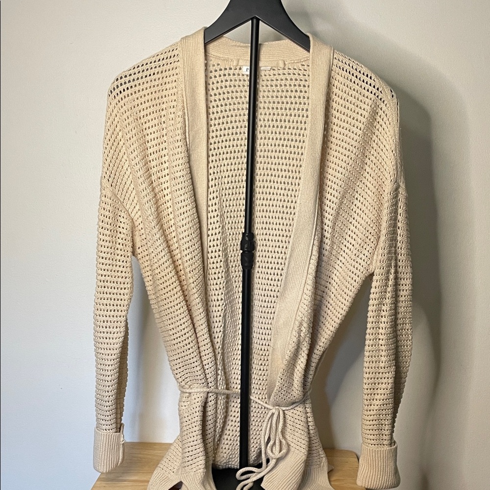 GAP Women's Beige Open-Knit Cardigan